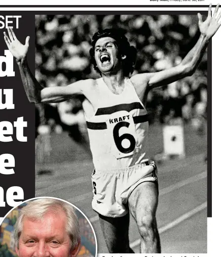  ?? BILL CROSS ?? Tracks of my years: Foster winning at Crystal Palace in 1975 and pictured this year (left)