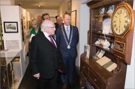  ??  ?? President Michael D Higgins and Mayor of Cork County Cllr Seamus McGrath at the official opening of the Independen­ce Museum in Kilmurry. Photo: Darragh Kane