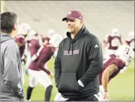  ?? Scott Retzlaff / 12thMan.com ?? Former Texas A&M offensive coordinato­r Noel Mazzone has been hired as an analyst by UConn.