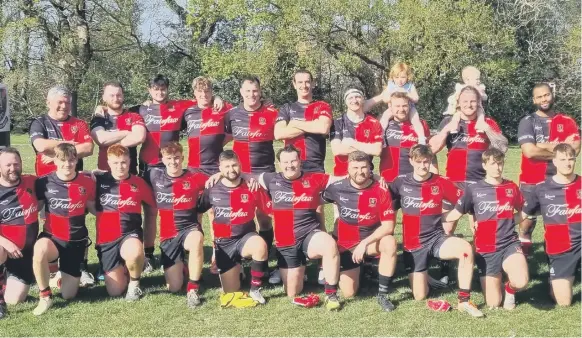  ?? ?? Haywards Heath RFC’s first XVsquad line up for a friendly against Pulborough - which they won 50-10 to set themselves up for this Saturday’s Sussex Cup quarter-final