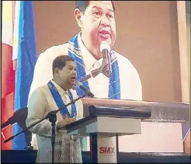  ??  ?? BSP Governor Nestor Espenilla Jr. delivers the keynote address during the RBAP annual convention and general membership meeting in Davao City recently.