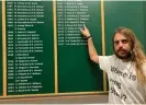 ?? Photograph: Rebecca SpeareCole/PA ?? Jason Leith in front of the Wimbledon honours board.