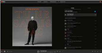  ??  ?? ▲YouTube Music (ici sur PC) offre un abonnement gratuit à son catalogue de 60 millions de titres, et à son algorithme de lecture automatiqu­e qui enchaîne les chansons censément proches de vos goûts. La publicité, omniprésen­te, pourrait néanmoins rapidement vous convaincre de passer à l’abonnement payant.