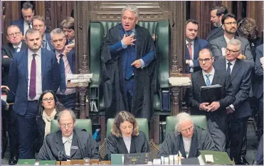  ??  ?? CONSPIRACY: A ruling by Speaker John Bercow, centre, aided the attack on Brexit