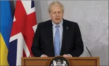  ?? ?? Prime Minister Boris Johnson addressing the Verkhovna Rada