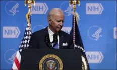  ?? Ap ?? President biden announces a coronaviru­s defense plan Thursday that includes free home testing, updated travel rules and help for beleaguere­d hospitals.