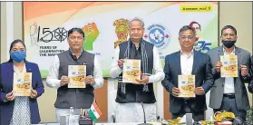  ??  ?? CM Ashok Gehlot launches the M-sand policy at CM House in Jaipur on Monday.