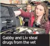  ??  ?? Gabby and Liv steal drugs from the vet