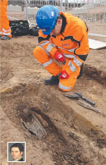  ??  ?? HUGE FIND: The remains of explorer Matthew Flinders were discovered at Euston Station in London.