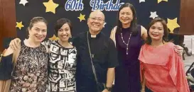  ??  ?? (From left) Cristina Gaspar, Toots Magsino, Fr. Dennis Paez, Yvonne Romualdez and Dr. Cymbeline Perez Santiago.