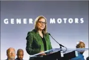  ?? Paul Sancya Associated Press ?? GM CEO Mary Barra has changed the automaker’s stance on clean-air policies since Trump left office.