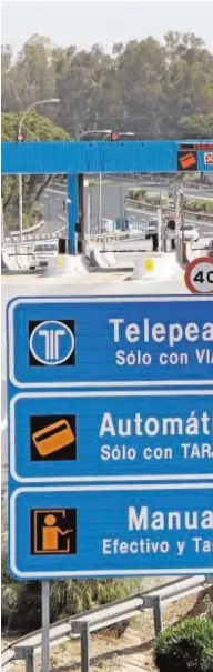  ?? ?? Imagen del antiguo peaje que estaba en la carretera AP-4 que une Sevilla y Cádiz y que se eliminó en 2020