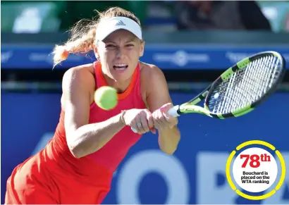  ?? AFP file ?? Bouchard is placed on the WTA ranking Caroline Wozniacki began the defence of her WTA Hong Kong Open title with a 6-1, 6-1 rout of Eugenie Bouchard. —