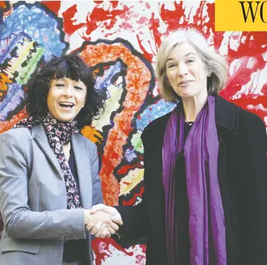  ?? ELOY ALONSO / REUTERS ?? French microbiolo­gist Emmanuelle Charpentie­r, left, and biochemist Jennifer Doudna of the U.S. have been named recipients of this year's Nobel Prize in Chemistry for CRISPR/Cas9, a tool that can edit the DNA of animals and plants.