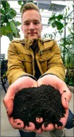  ?? AP PHOTO ?? BYU student Joseph Walker was named the winner of the 2017 Utah Regional Global Student Entreprene­ur Awards (GSEA) with his company, OmniEarth, an organic fertilizer company based out of Provo, Utah.