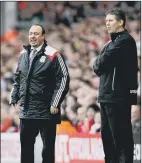  ??  ?? FLASHBACK Shaun Gale on the Anfield touchline with Rafa Benitez in 2008