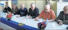  ??  ?? Jean Louis Capdeviell­e, Michel Maffre, Vincent Aragon, Jen Louis Lanfranchi, Jacques Lerens et Henri Calt