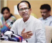  ??  ?? Madhya Pradesh Chief Minister Shivraj Singh Chouhan blamed Opposition parties, particular­ly the Congress, for instigatin­g the violence