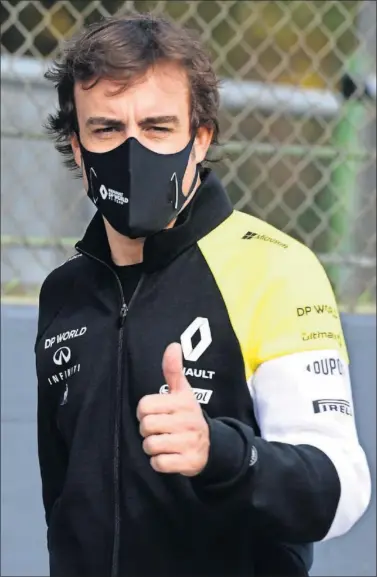  ??  ?? Fernando Alonso, durante el pasado GP de Emilia Romaña disputado en Ímola, en noviembre de 2020.
