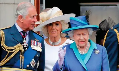  ?? ?? Charles, Camilla and the late queen, pictured in July 2018. Photograph: Tolga Akmen/AFP/Getty Images