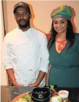  ?? Picture: DESMOND COETZEE ?? GOOD STUFF: Chef Ziphozihle Mondo, left, and manager Kay-Lee Campbell show off selections from their new menu at Aluta Restaurant &amp; Lounge