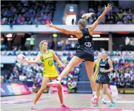  ?? Photo / Getty Images ?? Casey Kopua impressed at goal defence for the Ferns.