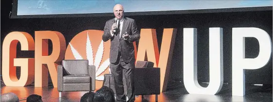  ?? BOB TYMCZYSZYN THE ST. CATHARINES STANDARD ?? Investor and television personalit­y Kevin O'Leary was the keynote speaker at the Grow Up Cannabis Conference &amp; Expo held at the ScotiaBank Convention Centre in Niagara Falls.