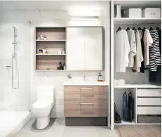  ??  ?? Ensuite bathrooms will feature floor-to-ceiling tile and custom millwork shelving for added storage.