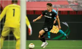  ??  ?? Kai Havertz in action for Bayer Leverkusen against Rangers this month. Photograph: Sascha Schuermann/AFP/Getty Images