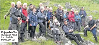  ??  ?? EnjoyableT­he low group head into the hills from Loch Tay