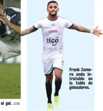  ?? JOSE ?? Así gritó Erick Cabalceta el gol. Frank Zamora anda intratable en la tabla de goleadores.