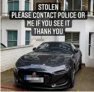  ??  ?? Jag blag...latest car to be taken from actor’s home