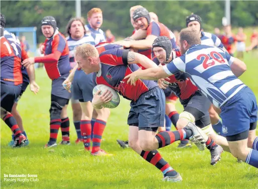  ??  ?? In fantastic form Paisley Rugby Club