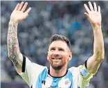  ?? ?? Lionel Messi milks the acclaim on Friday