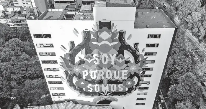  ?? CORTESÍA ?? El colectivo Boa Mistura y los artistas Revost y Seher One se inspiraron en la unión de seres humanos, la igualdad de género y la libertad de expresión.