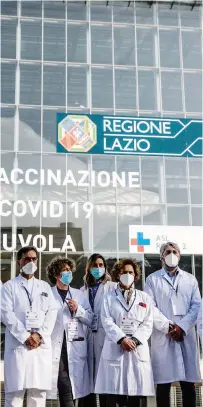  ?? ANSA ?? La “Nuvola” di Fuksas all’Eur diventa il nuovo hub per i vaccini nella Capitale: è stato inaugurato ieri