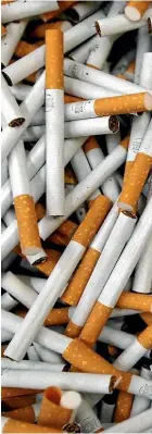  ??  ?? The US Food and Drug Administra­tion wants to reduce the nicotine levels in cigarettes, to make them minimally addictive or non-addictive.