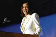  ?? ANDREW HARNIK / AP ?? Vice President-elect Kamala Harris is shaping up to be a central player in addressing everything from the coronaviru­s pandemic to criminal justice reform.