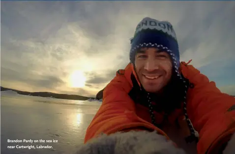  ?? Brandon Pardy on the sea ice near Cartwright, Labrador. ??