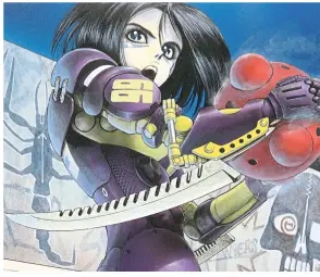  ??  ?? In Volume 3 of the manga, alita becomes a profession­al Motorball player.