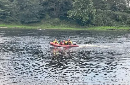  ??  ?? The Scottish Fire and Rescue Service were involved in a water rescue on the River Tay on Sunday, after which 12-year-old Kayden Walker lost his fight for life in hospital.
