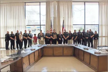  ?? / kevin Myrick ?? The Cedartown Police Department celebrated their achievemen­t of becoming a certified agency for 2019 through 2021.