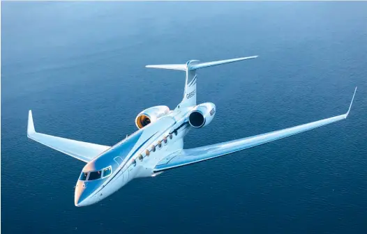  ??  ?? The Gulfstream G650ER flies with a low cabin altitude, which minimises jetlag