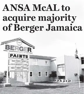  ??  ?? Berger Paints Jamaica’s head office in Kingston.