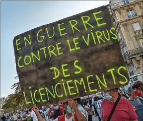  ??  ?? Lors de la journée de grèves à l’appel de la CGT, le 17 septembre à Paris.
