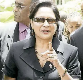  ??  ?? PERSAD BISSESSAR... leader of the main Opposition United National Congress
