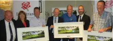  ??  ?? Sean, Loman and Brendan Dempsey collecting second prize at the Lee Strand-sponsored Kenmare 3 Brothers Classic Brotherly love: