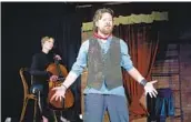  ?? AARON RUMLEY ?? Cellist Amanda Schaar and actor Richard Baird star in North Coast Repertory Theatre’s “An Iliad.”