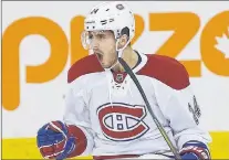  ?? CANADIAN PRESS FILE PHOTO/JOHN WOODS ?? Montreal Canadiens centre Phillip Danault has plenty celebrate this week.