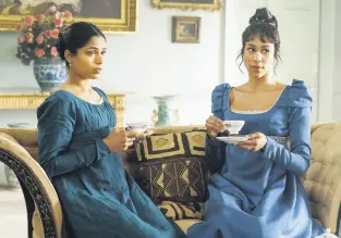  ?? ?? This image released by Bleecker Street shows Freida Pinto (L) and Zawe Ashton in a scene from “Mr. Malcolm’s List.”